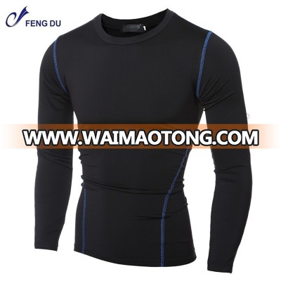 custom mens long sleeve black muscle fit t shirt for  printing