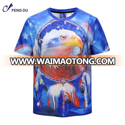 mens high quality custom 100% polyester 3d printing t-shirt dry fit