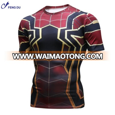 100% polyester 3d Men's fitness t shirt  sports style